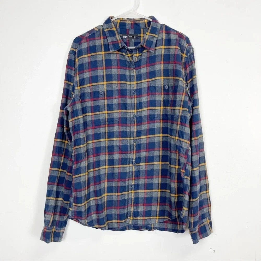 J Crew Shirt Mens Large Multicolor Plaid Long Sleeve Flannel Button Down Cotton